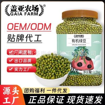 盖亚农场有机绿豆1.2kg/袋东北特产笨绿豆可发芽杂粮厂家批发