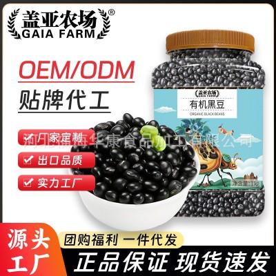 盖亚农场绿芯黑豆1000g罐装豆子办公居家炒货干果休闲即食
