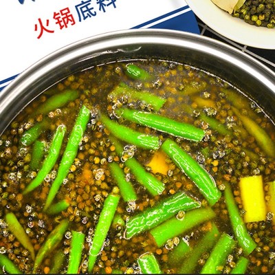 十吉重庆青一色火锅底料350g*35袋青椒青花椒鱼藤椒青椒麻辣调料图3