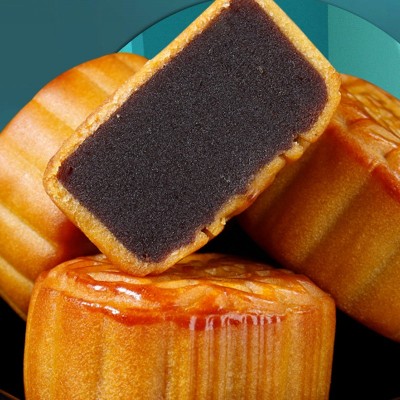 150g/个（一箱）广式双蛋黄白莲蓉/双黄豆沙/金腿五仁/月饼中秋送图3