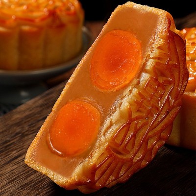 150g/个（一箱）广式双蛋黄白莲蓉/双黄豆沙/金腿五仁/月饼中秋送图5