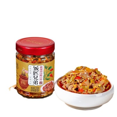 酸辣鸡杂酸豆角配面湖南特产剁椒辣椒酱下饭菜香辣拌饭酱230g瓶装图5
