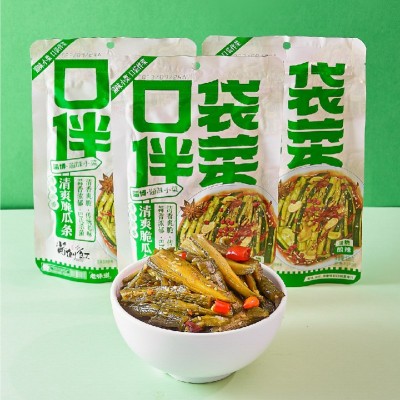 厂家供应128g清爽脆瓜条 蒜香嫩黄瓜榨菜下饭菜咸菜泡菜黄瓜条