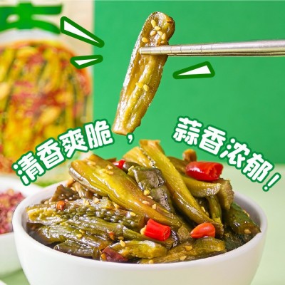 厂家供应128g清爽脆瓜条 蒜香嫩黄瓜榨菜下饭菜咸菜泡菜黄瓜条图2