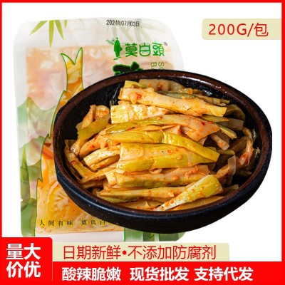 【商用】临安厂家餐饮店批发竹笋酸笋熟食即食酸辣笋尖200g图2