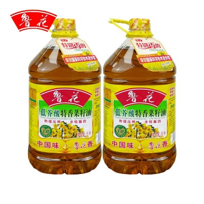 鲁花低芥酸特香菜籽油5L桶装物理压榨食用菜籽油炒菜煎炸厨房商用图3