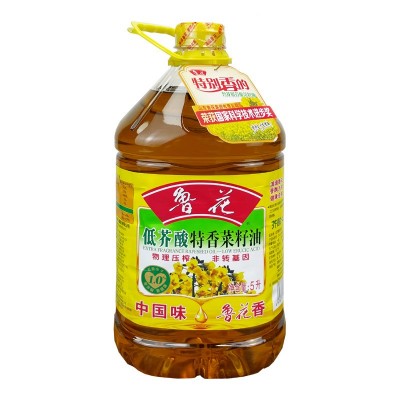 鲁花低芥酸特香菜籽油5L桶装物理压榨食用菜籽油炒菜煎炸厨房商用图5