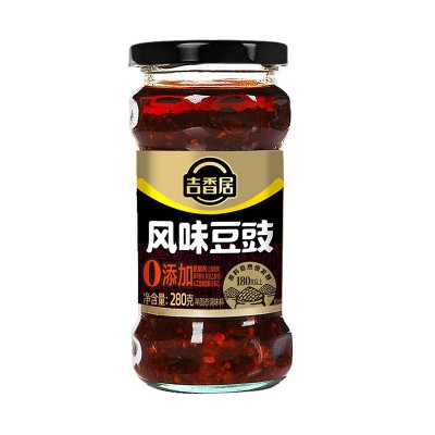 吉香居风味豆豉280g瓶 四川调味料拌饭拌面辣椒酱下饭酱图2