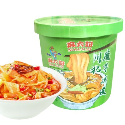 麻六记川北魔芋凉皮353克/桶夏天开胃凉皮凉面宿舍方便休闲食品