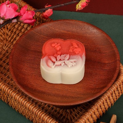 中秋月饼广式桃山皮伯爵红茶双色渐变订购图案月饼礼盒团购批发图3