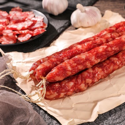 广式腊肠特产农家里猪肉香肠200g 农家过年风干年货广式腊肠香肠图4