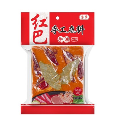 国莎红巴牛油手工火锅底料500g*20袋四川麻辣重庆火锅底料调料图5
