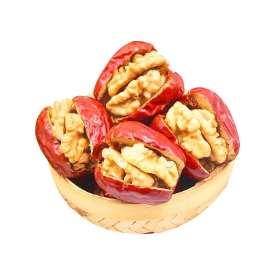 开袋即食新疆若羌红500g袋装枣夹核桃 办公室零食休闲零食图5