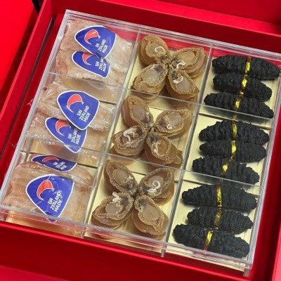 批发代发鱼胶滋补礼盒节日送礼长辈60头鲍鱼干货螺纹参节日礼盒装图5