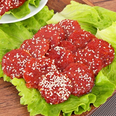 网红零食猪肉脯潮汕碳烤蜜汁芝麻风味散装休闲即食特产猪肉干批发图2