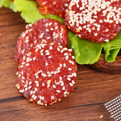 网红零食猪肉脯潮汕碳烤蜜汁芝麻风味散装休闲即食特产猪肉干批发图3