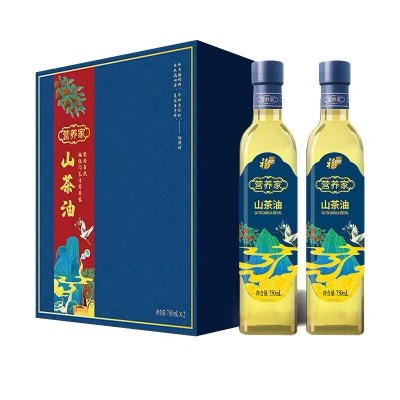 福临门营养家山茶油750ml*2礼盒装 植物油 食用油礼品团购