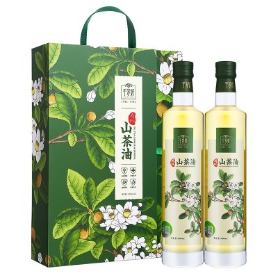 千岁好有机山茶油500ml*2礼盒装 福利团购压榨一级 绿色食品认证
