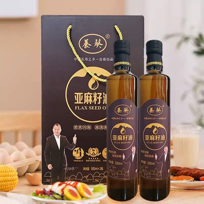 养葵一级冷榨亚麻籽油500毫升食用油礼品装非转基因家用一件代发图4
