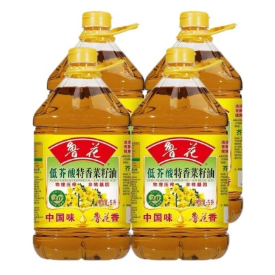 鲁花低芥酸特香菜籽油5L*4桶整箱非转基因压榨一级食用油批发零售图5