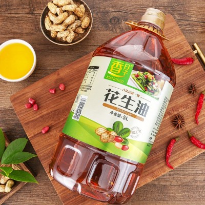 物理压榨浓香花生油批发 香日子花生油食用油桶装大容量5L花生油图2