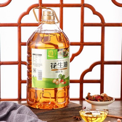 物理压榨浓香花生油批发 香日子花生油食用油桶装大容量5L花生油图3