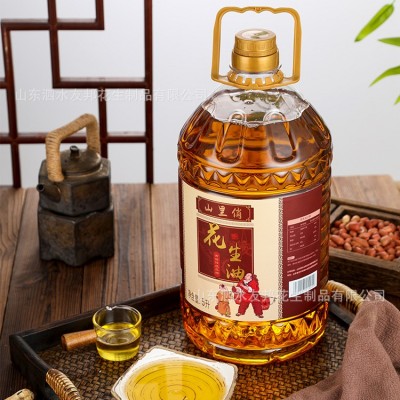 山里俏 家用浓香花生油压榨花生油 古法物理压榨花生油5L批发图2