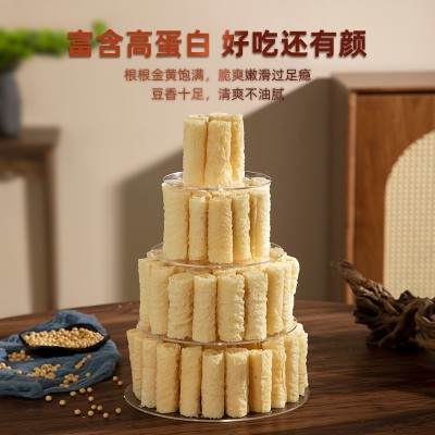 黄金响铃火锅食材螺蛳麻辣烫海底捞同款商用油炸腐竹干货整箱批发图2