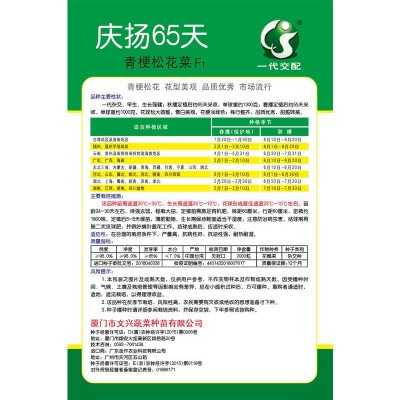 庆扬65天松花菜种子早生抗雨耐湿耐热抗病青梗小米粒2000粒菜种子图2