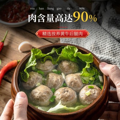 潮汕牛肉丸火锅丸子批发500g手打牛筋丸永昌顺潮州牛肉丸餐饮批发图3
