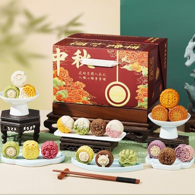 月饼礼盒装批发中秋月饼礼品广式蛋黄莲蓉流心月饼企业福利团购图2