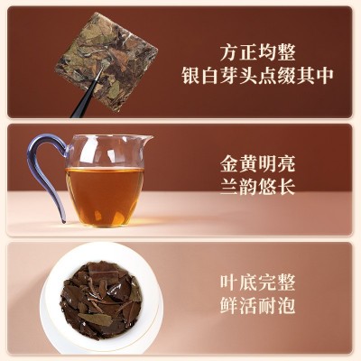 泰美茶镇福鼎老白茶兰香贡眉2020年饼干茶烟条白茶叶老白茶饼图2