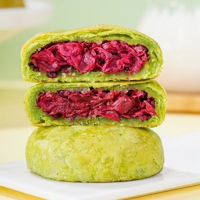 东巴客这里是云南特产玫瑰鲜花饼3味32枚礼盒装大理丽江景区同款图2