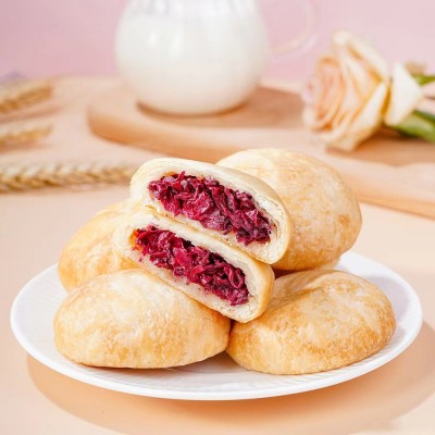 东巴客玫瑰鲜花饼600克家庭装提袋 云南特产鲜花饼玫瑰花饼零食品图3