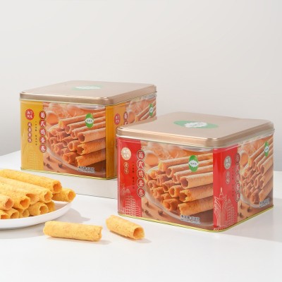 益树李454克鸡蛋卷酥饼干铁罐送礼广东特产小吃休闲零食咸蛋黄图2