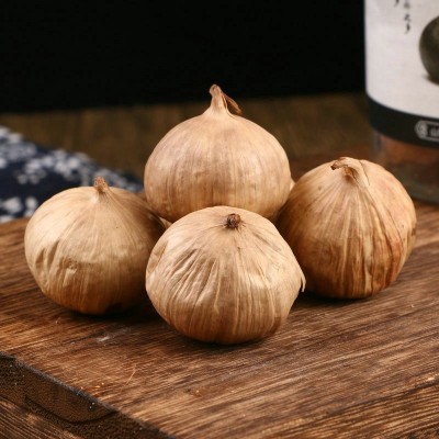 独头蒜开盖即食500g罐装黑蒜现货亿天年独头黑蒜罐装蒜发酵黑蒜图2