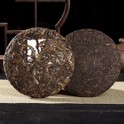 版纳万茶源滑竹梁子普洱茶生茶茶饼200克熟茶云南厂家醇厚茶叶图2