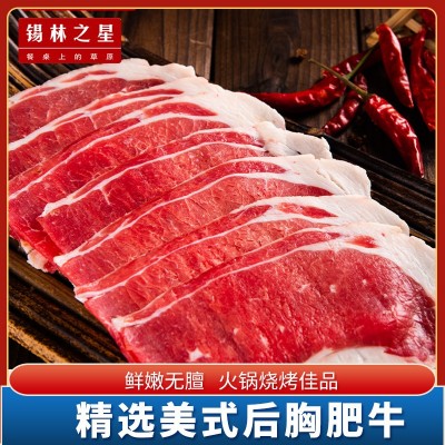 锡林之星 美式后胸肥牛火锅烧烤食材半成品原切肥牛餐饮批发
