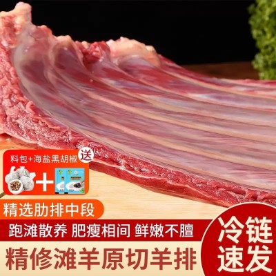 澳大利亚羊肋排无脊羊排滩羊新鲜手抓羊肉烧烤食材乳羔手把羊肋排 1件
