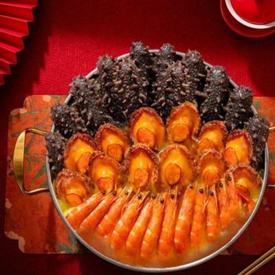 佛跳墙速冻调制食品12参12鲍12虾大盆菜2500g加热即食海鲜礼盒 2份图4