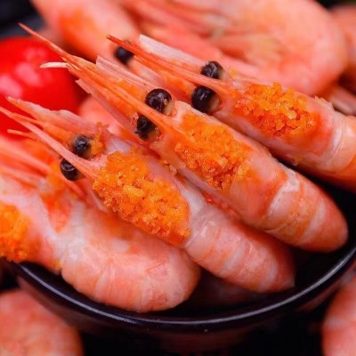 北极虾新鲜甜虾刺身超大带籽即食冰虾鲜活头籽甜虾冻虾海鲜批发 3斤图2