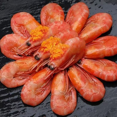 头籽甜虾礼盒熟冻北极甜虾盒装即食甜虾刺身带籽新货水产海鲜批发 1盒图2