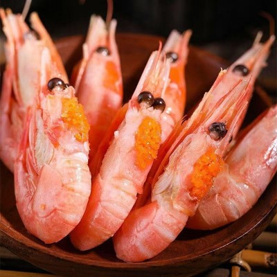 头籽甜虾礼盒熟冻北极甜虾盒装即食甜虾刺身带籽新货水产海鲜批发 1盒图4