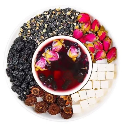 刺梨黑枸杞桑葚干玫瑰花茶组合早c晚a茶女养生茶非美白养颜茶包 1袋图4