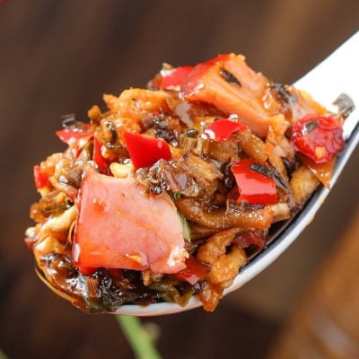 腊肉外婆菜下饭菜咸菜芥菜预制菜熟食外婆菜开胃下饭菜香辣瓶装 1瓶图3