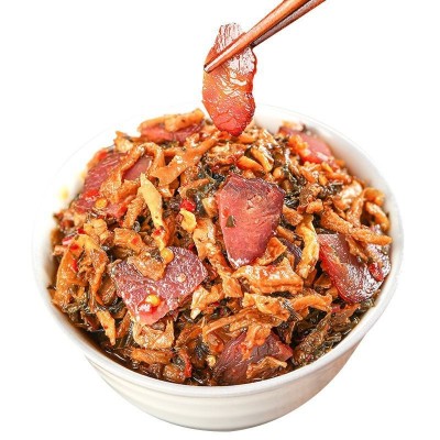 腊肉外婆菜下饭菜咸菜芥菜预制菜熟食外婆菜开胃下饭菜香辣瓶装 1瓶图4