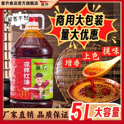童升商用5L油辣子四川油泼辣子麻辣烫串串凉拌菜餐饮调料辣椒油 1瓶图3