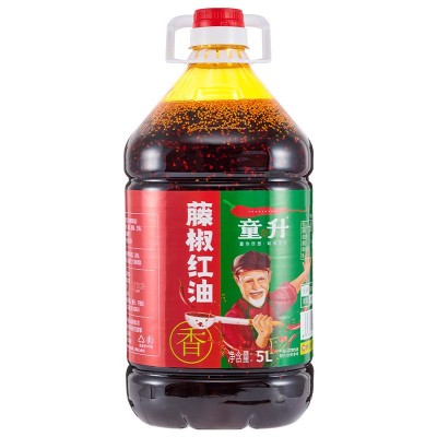 童升商用藤椒红油5L四川辣椒油餐饮专用油泼辣子凉拌菜调色料香麻 1瓶图5