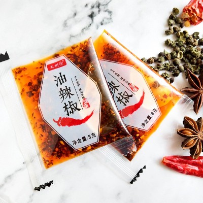 大树徐外卖打包辣椒油小包批发油泼辣子特辣红油辣椒料包8g900包 2件图4