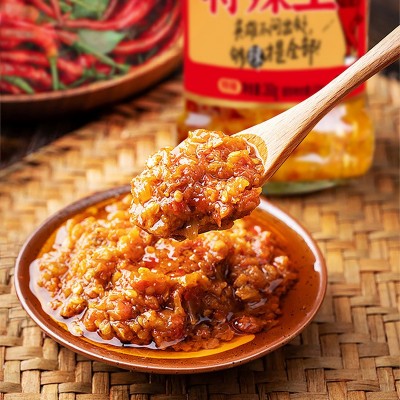 御厨香&会吃联名款辣椒酱特辣王整箱260g*12瓶餐饮商用批发蒜蓉酱 1箱图4